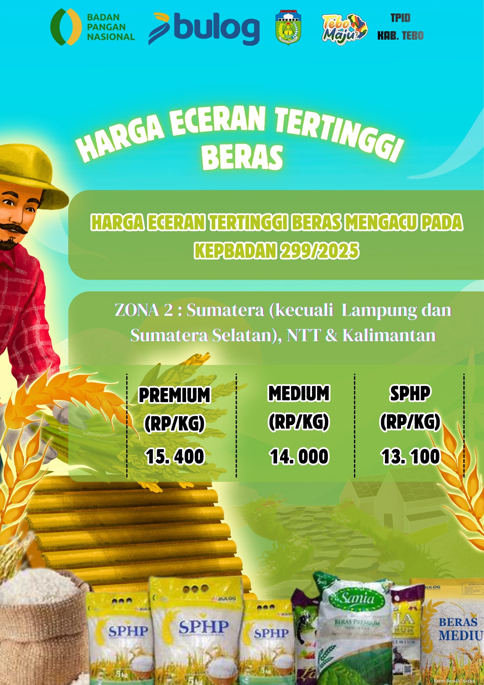 DKPP Kabupaten Tebo Tingkatkan Pengendalian Inflasi Melalui Penyebarluasan Informasi HET Beras
